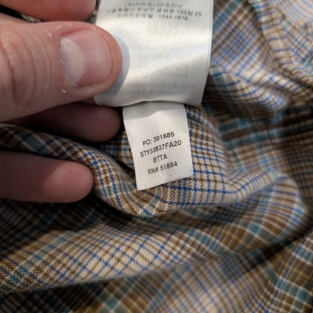 Patagonia Organic Cotton Long Sleeve Button Up Shirt Men's XL Plaid Earth Tones - Picture 2 of 8